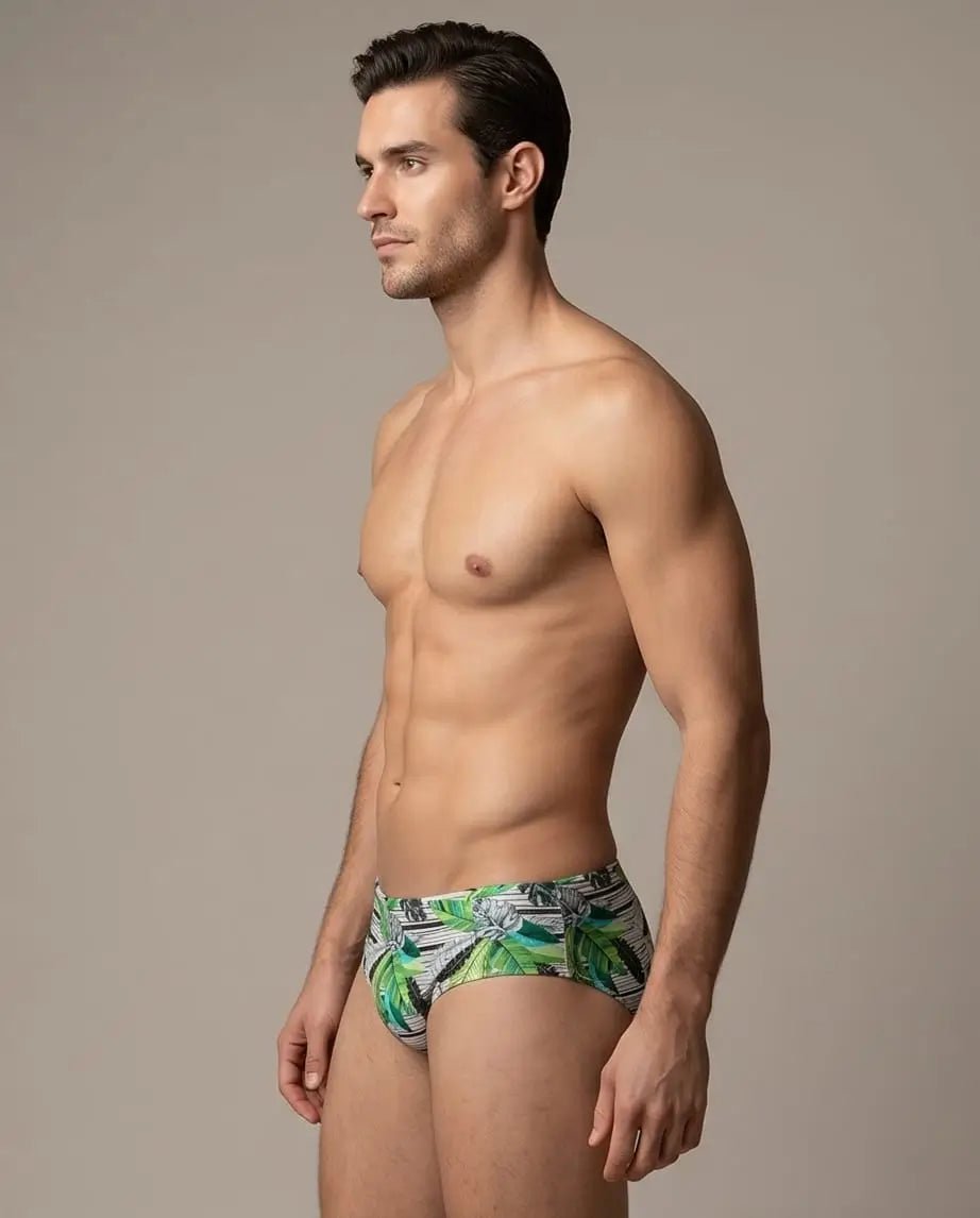 Floral Low Rise Swim Briefs 10 cm side - Aberbeach