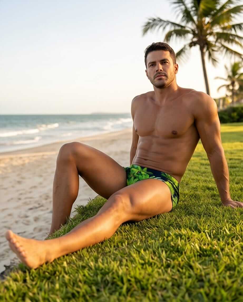 Floral Swim Brief classic cut 13 cm side - Aberbeach
