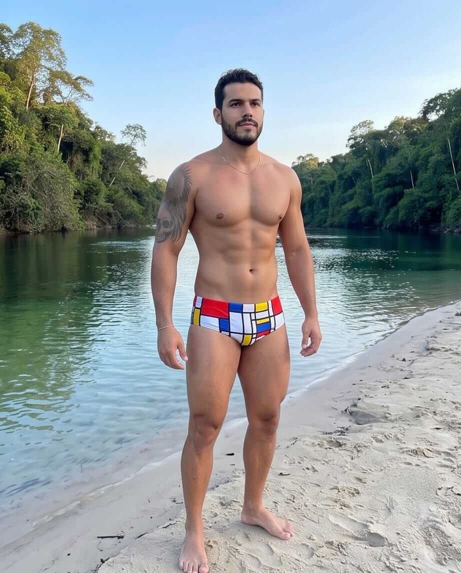 Geometric Swim Brief 6 cm side - Aberbeach