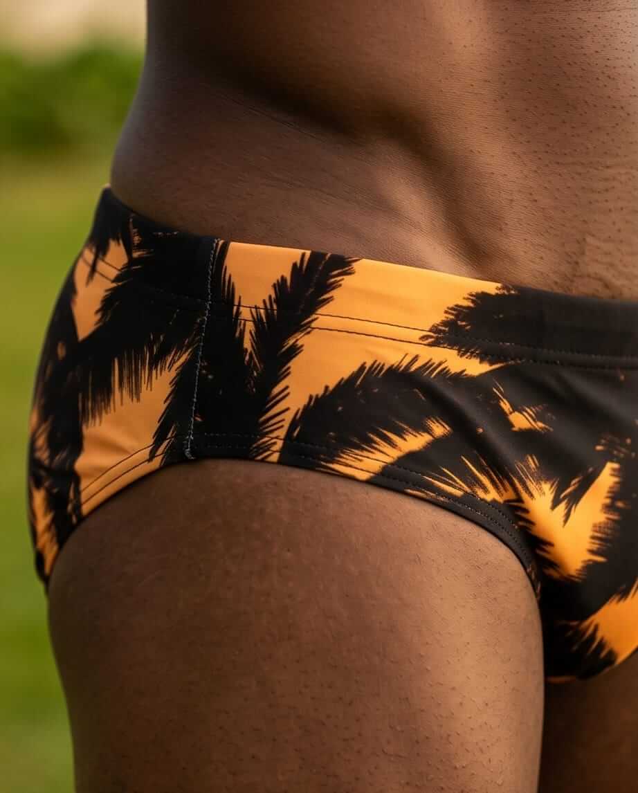 Gold Palm Swim brief Print 06 cm side - Aberbeach