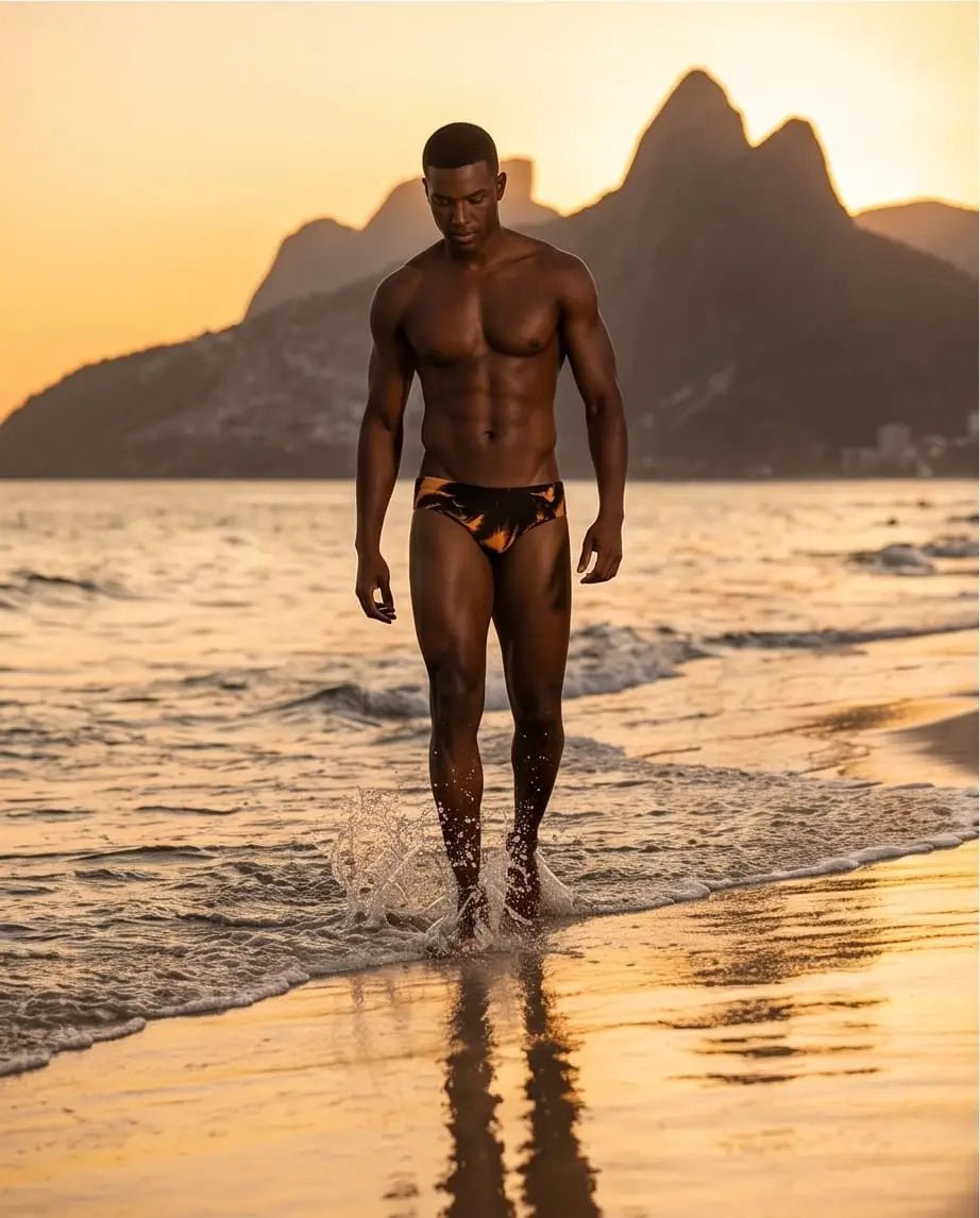 Gold Palm Swim brief Print 06 cm side - Aberbeach