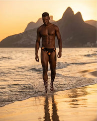 Gold Palm Swim brief Print 06 cm side - Aberbeach