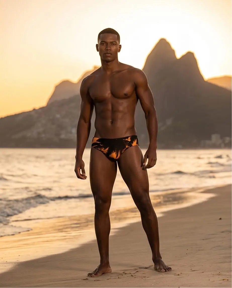 Gold Palm Swim brief Print 06 cm side - Aberbeach