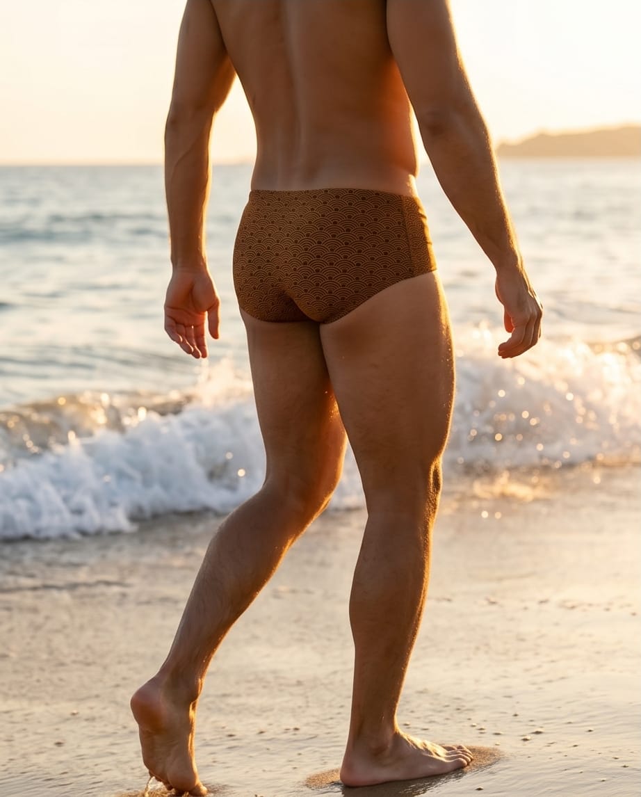 Gold Tobacco classic Swim Brief 13 cm side - Aberbeach