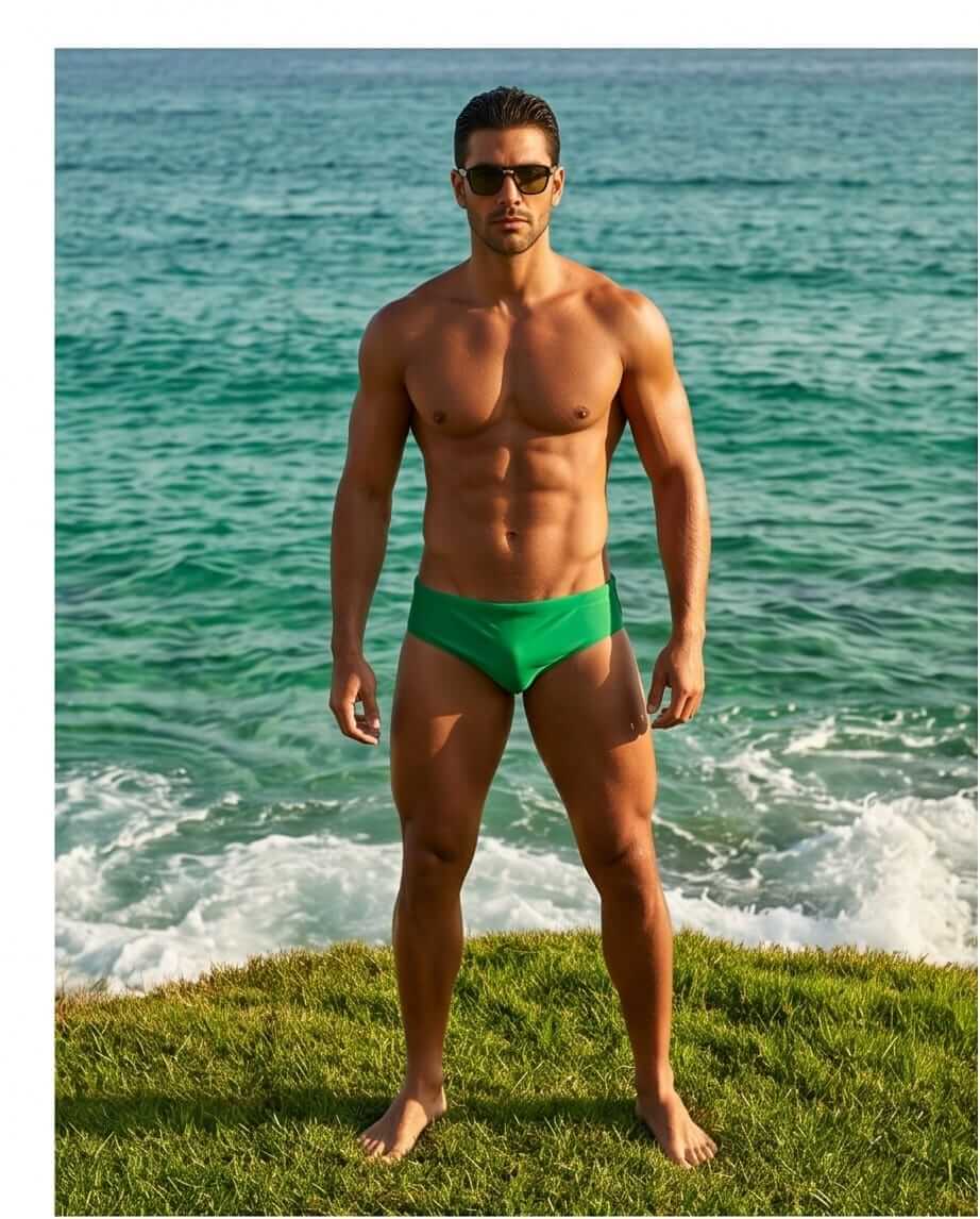 Green Swim briefs 06 cm side - Aberbeach