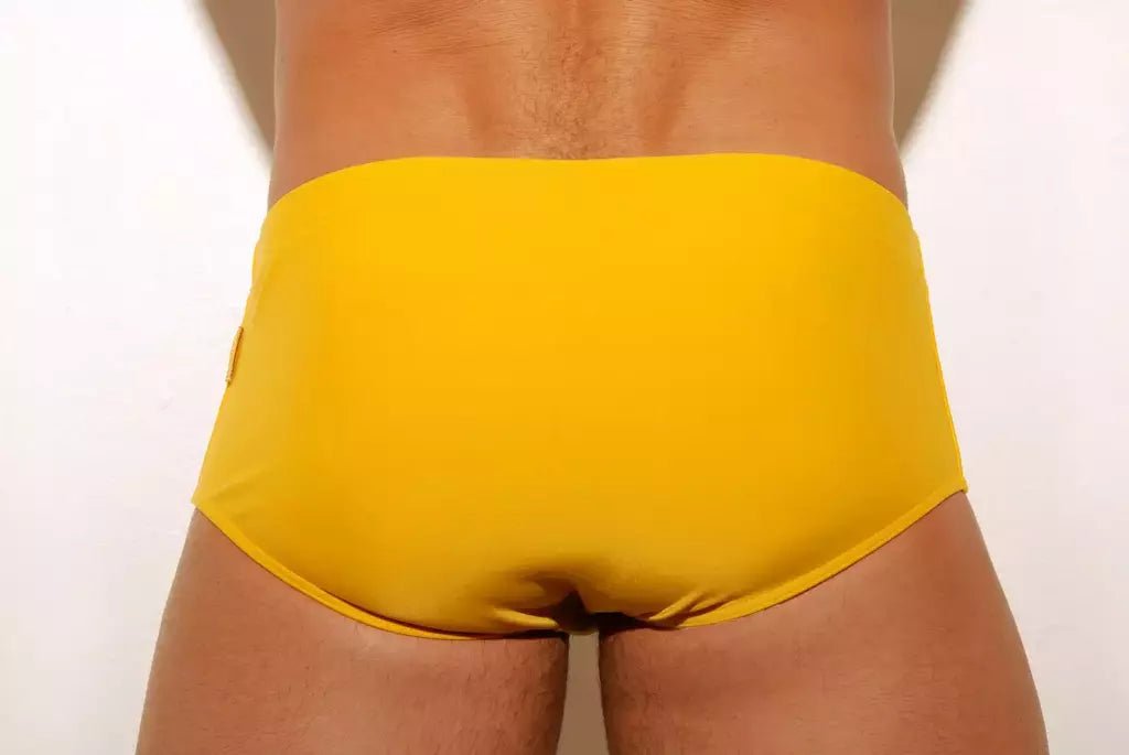 Mens Yellow classic Swim Brief 13 cm Side - Aberbeach