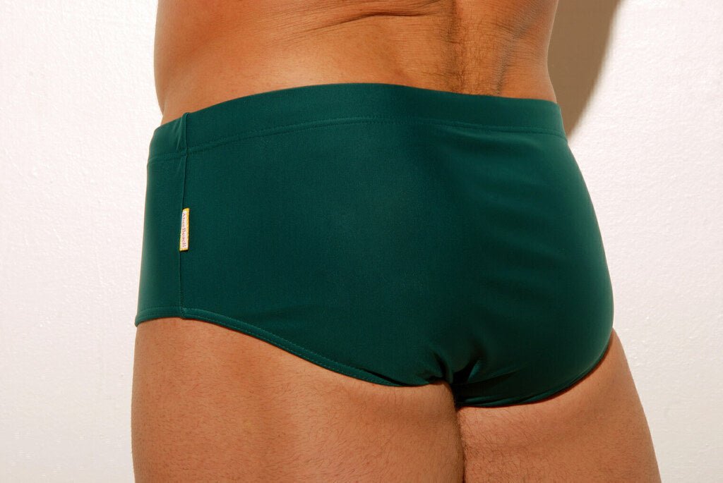 Olive Green Classic Swim Trunks for men - Aberbeach