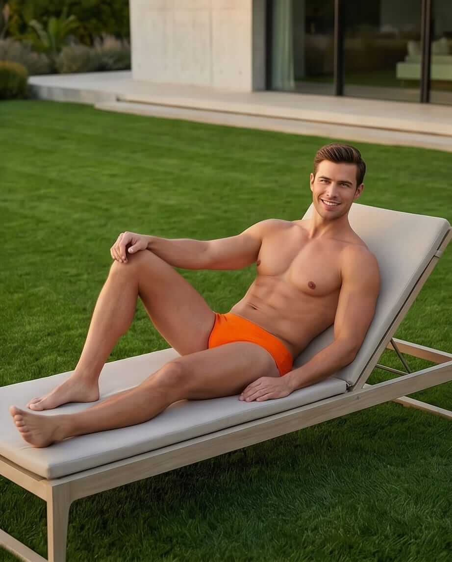 Orange mens Togs 6 cm Side - Aberbeach
