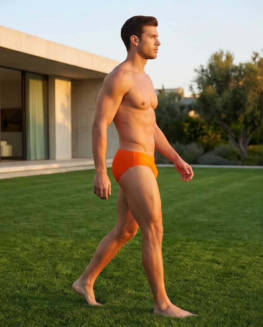 Orange mens Togs 6 cm Side - Aberbeach