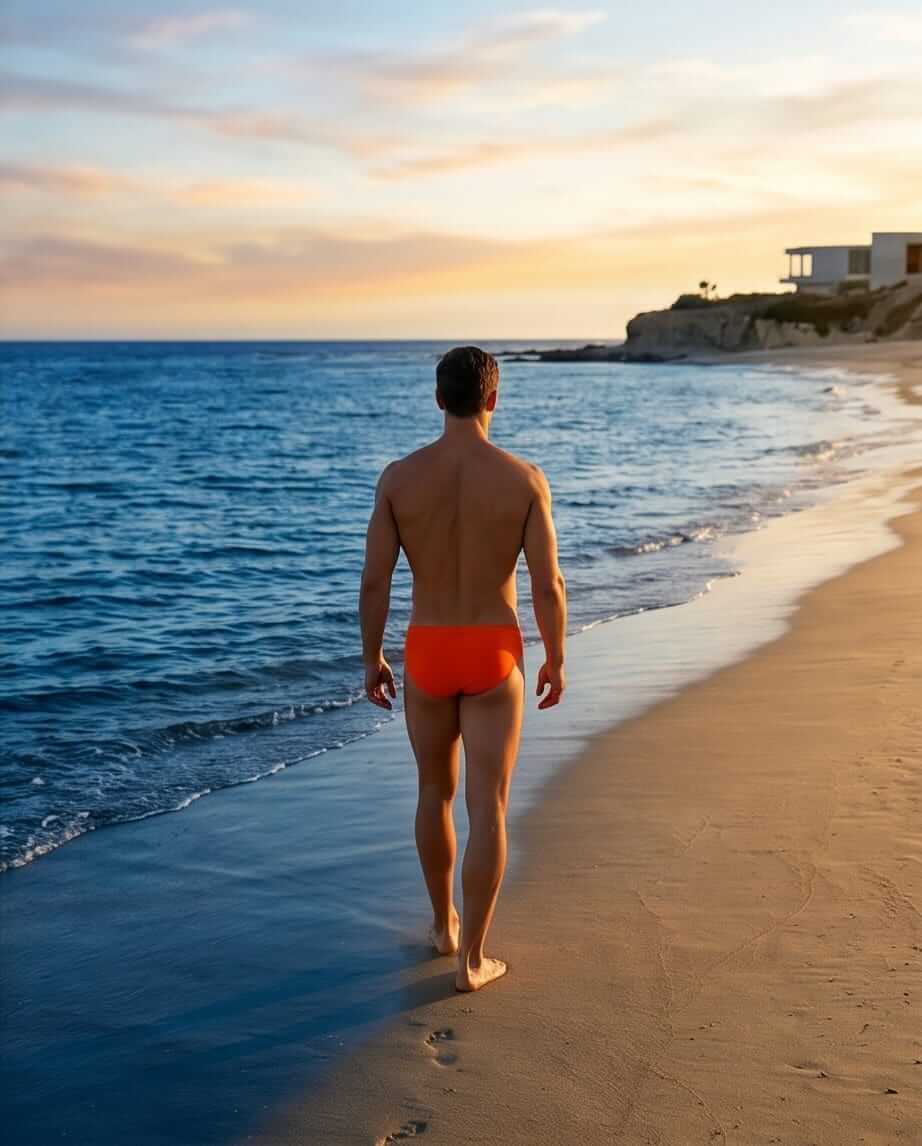 Orange mens Togs 6 cm Side - Aberbeach