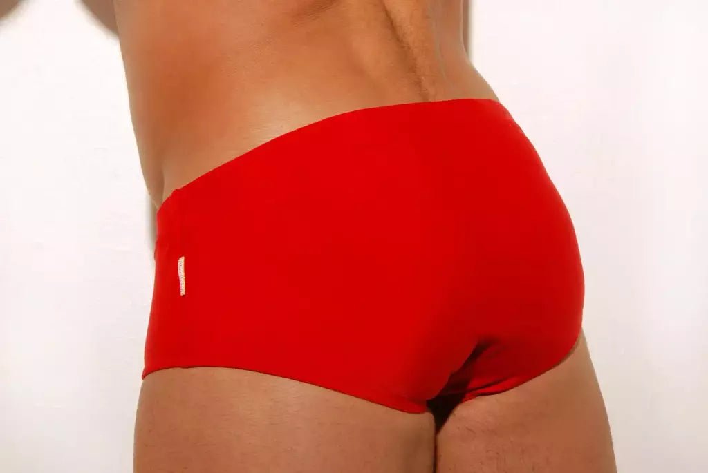Red Classic Swim Briefs for Men 13 cm side - Aberbeach