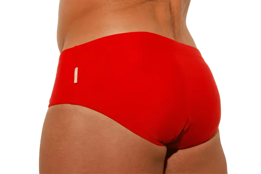 Red Low Rise Swim Brief 10 cm Side - Aberbeach