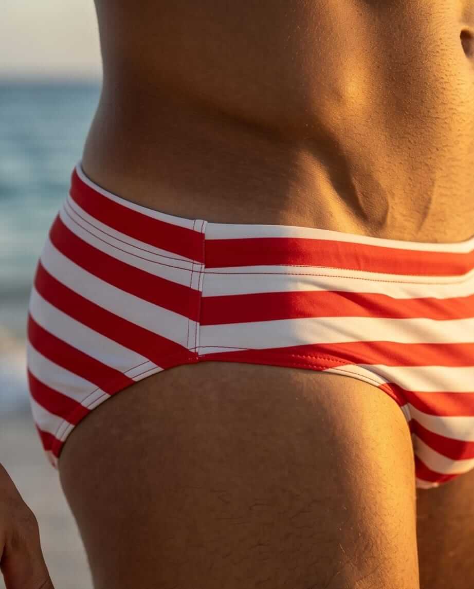 Red Stripe Swim Brief 6 cm side - Aberbeach