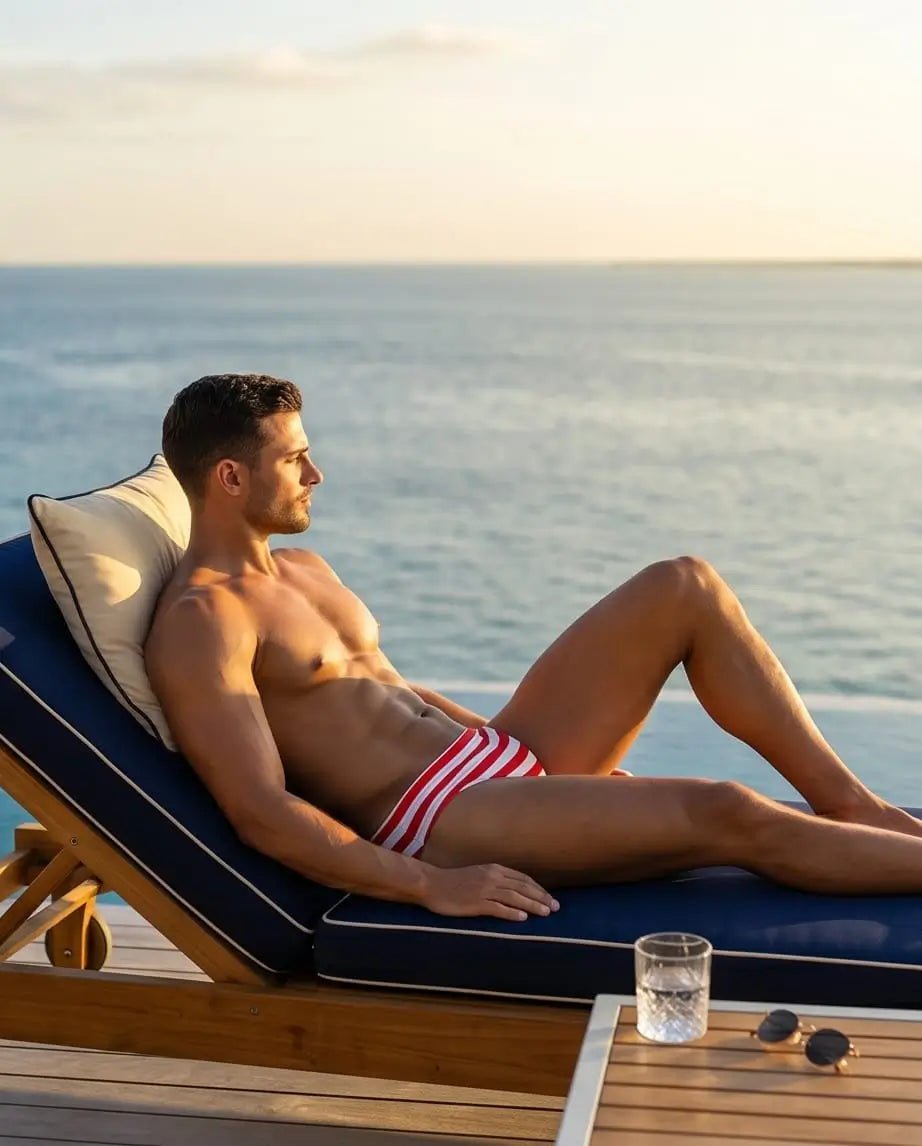 Red Stripe Swim Brief 6 cm side - Aberbeach