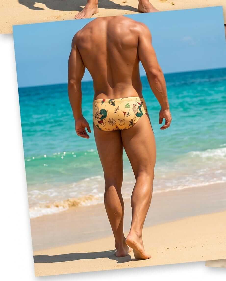 Vintage Tattoo togs swim brief 6 cm side - Aberbeach