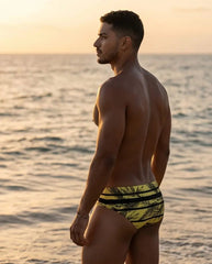Yellow striped Swim Brief 6 cm - Aberbeach