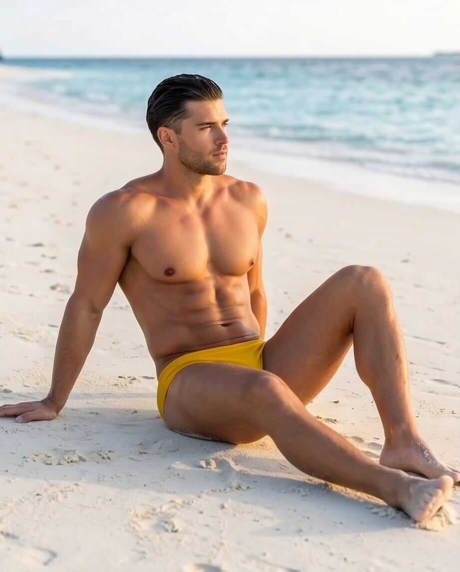 Yellow Swim Brief 6 cm Side - Aberbeach